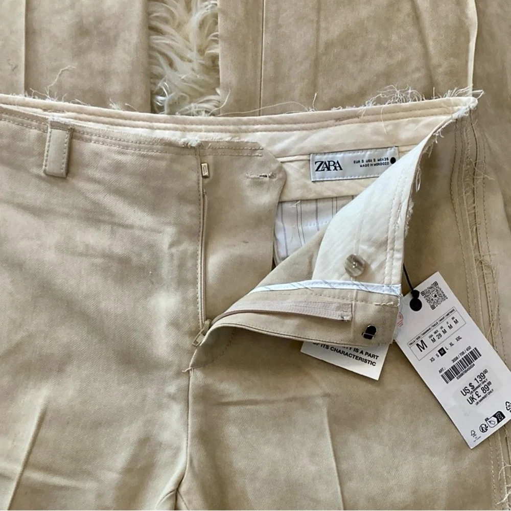 Zara Ltd Ed Special Wash Low-Rise Full-Length 100% Viscose Flare Trousers